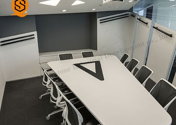 10 12 Person Conference Table O Shaped 100% Repairable Artificial Stone Material