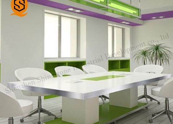 10 12 Person Conference Table O Shaped 100% Repairable Artificial Stone Material