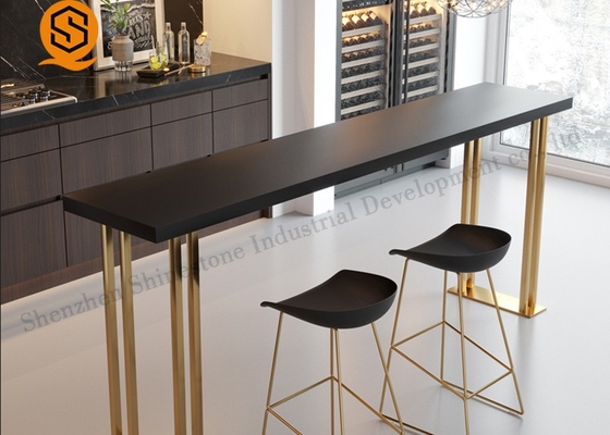Custom Marble Modern Restaurant Table Luxury Gold Black Dining Room Side Table