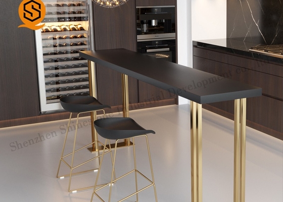 Custom Marble Modern Restaurant Table Luxury Gold Black Dining Room Side Table