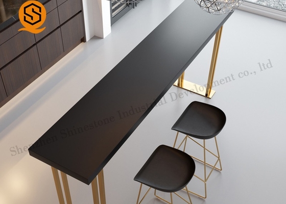 Custom Marble Modern Restaurant Table Luxury Gold Black Dining Room Side Table