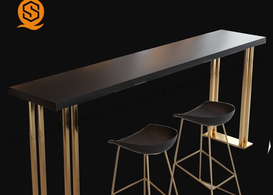 Custom Marble Modern Restaurant Table Luxury Gold Black Dining Room Side Table