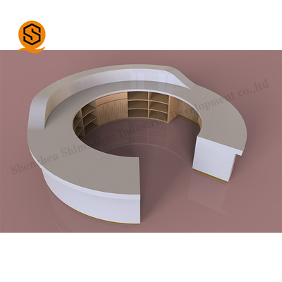Joint Seamless Solid Surface Reception Desk White Front Desk Reception