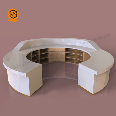 Joint Seamless Solid Surface Reception Desk White Front Desk Reception