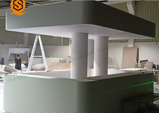 Solid Surface Large Bar Counter Scratch Resistant ISO Certificate