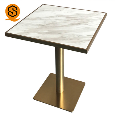 Artificial Marble Modern Restaurant Table Rectangle Square 4 Seater 2 Seater