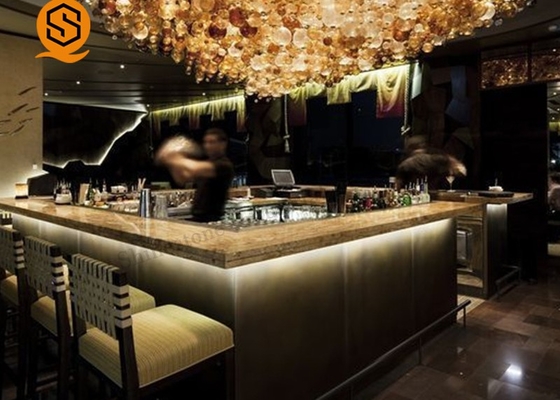 Luxury Artificial Stone Modern Bar Counters Large Size For Nightclub