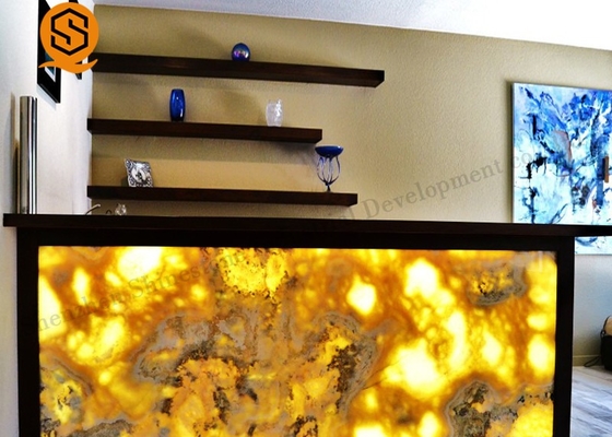 Translucent Stone Solid Surface Bar Counter Italy Design Small Size
