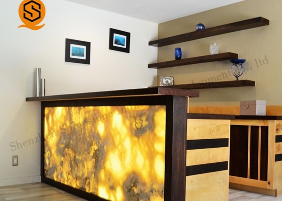 Translucent Stone Solid Surface Bar Counter Italy Design Small Size