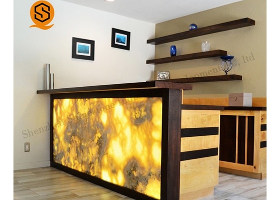 Translucent Stone Solid Surface Bar Counter Italy Design Small Size