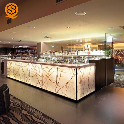 Multiple Colors LED Wine Bar Counter Non Porous Environmentally Friendly