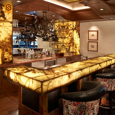 Multiple Colors LED Wine Bar Counter Non Porous Environmentally Friendly