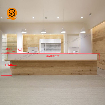 ISO9001 Approved Acrylic Reception Desk Matte Surface Finish