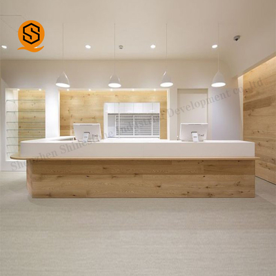 ISO9001 Approved Acrylic Reception Desk Matte Surface Finish