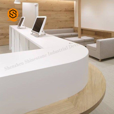 ISO9001 Approved Acrylic Reception Desk Matte Surface Finish