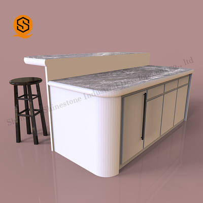 Antibacterial Solid Surface Bar Counter Artificial Stone Marble Small Bar Counter