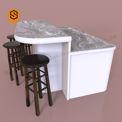 Antibacterial Solid Surface Bar Counter Artificial Stone Marble Small Bar Counter