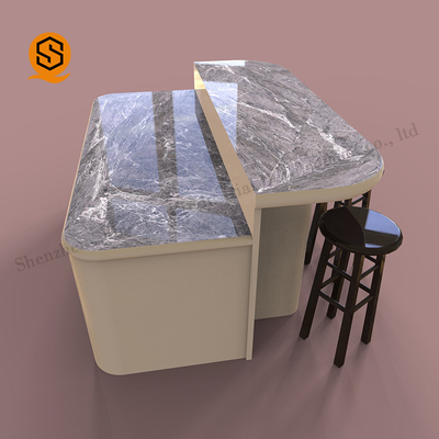 Antibacterial Solid Surface Bar Counter Artificial Stone Marble Small Bar Counter
