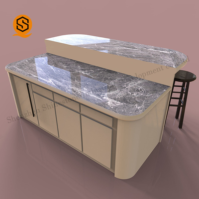 Antibacterial Solid Surface Bar Counter Artificial Stone Marble Small Bar Counter