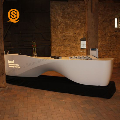 Seamless Joint Solid Surface Reception Desk For Beauty Salon