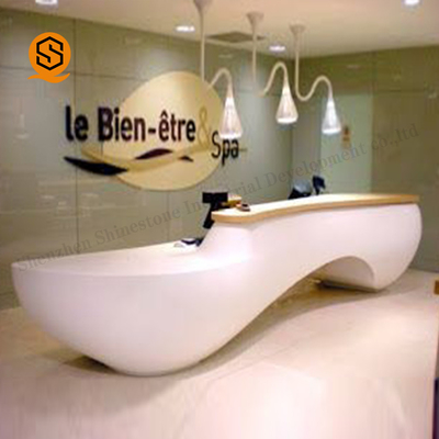 Seamless Joint Solid Surface Reception Desk For Beauty Salon