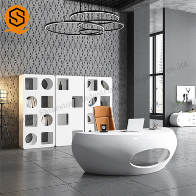 High Glossy Curved Edge CEO Office Desk Modern Salon Office Furniture