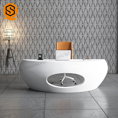 High Glossy Curved Edge CEO Office Desk Modern Salon Office Furniture