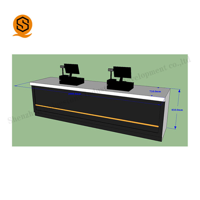 Repairable Black Salon Reception Desk With Bacteria Resistance