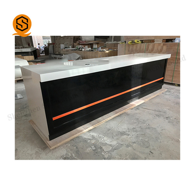 Repairable Black Salon Reception Desk With Bacteria Resistance