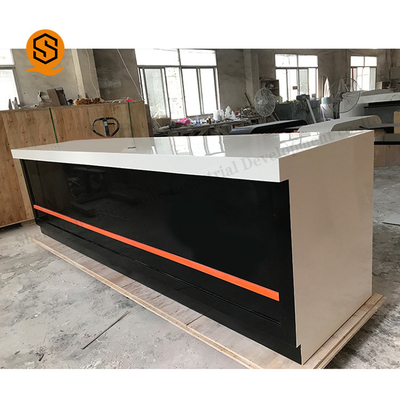 Repairable Black Salon Reception Desk With Bacteria Resistance