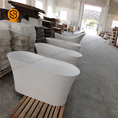Acrylic Artificial Stone Free Standing Bath Tubs Easy Maintenance