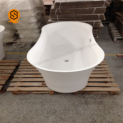 Acrylic Artificial Stone Free Standing Bath Tubs Easy Maintenance