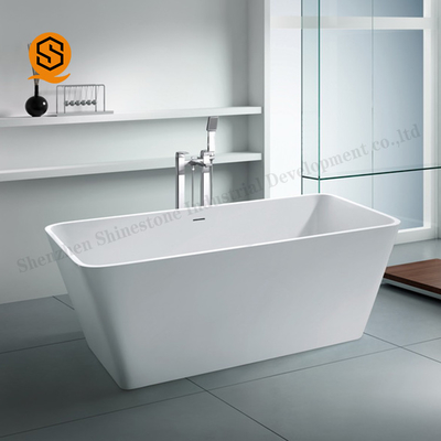 Easy Clean Artificial Stone Bathtub White Stand Alone Tub CE Certificate