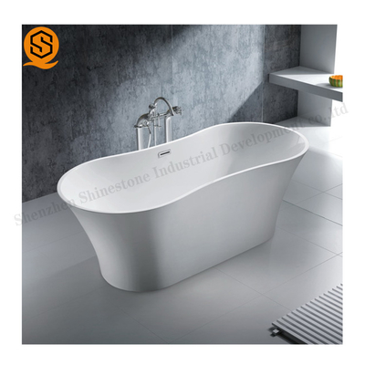 Easy Clean Artificial Stone Bathtub White Stand Alone Tub CE Certificate