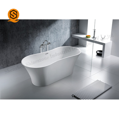 Easy Clean Artificial Stone Bathtub White Stand Alone Tub CE Certificate