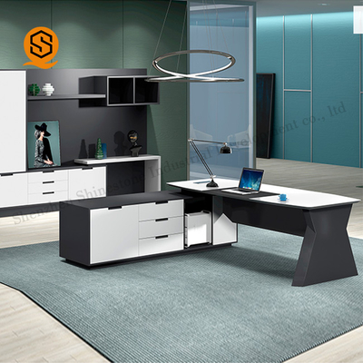 Corian Solid Surface Office Furniture Modern Ceo Desk Easy To Maintain