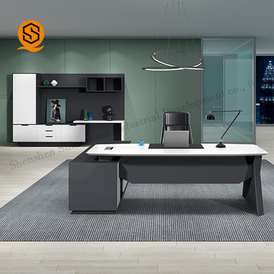 Corian Solid Surface Office Furniture Modern Ceo Desk Easy To Maintain