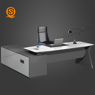 Corian Solid Surface Office Furniture Modern Ceo Desk Easy To Maintain