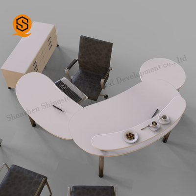 Contemporary Solid Surface Office Furniture , Boss Table For Office
