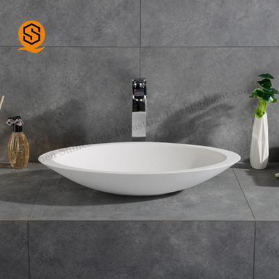 CE Solid Surface Wash Basin Matte White Above Counter Basin