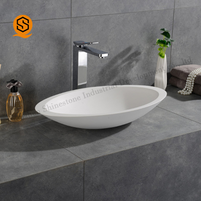 CE Solid Surface Wash Basin Matte White Above Counter Basin