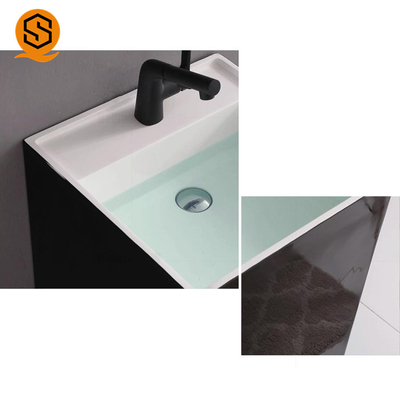 Black Pedestal Solid Surface Wash Basin