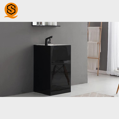 Black Pedestal Solid Surface Wash Basin