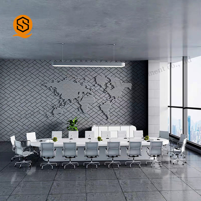 3m 3.5m 4m White Meeting Room Table Oval Shape Conference Table
