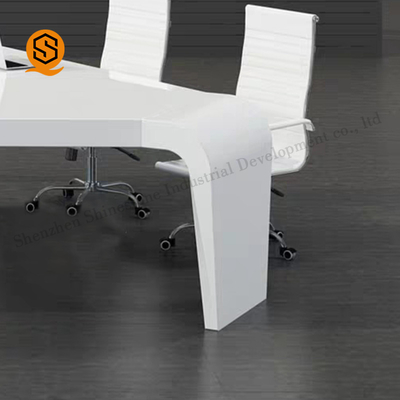 Triangle Shape Solid Surface Conference Table Fire Resistant