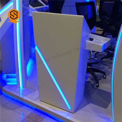 Solid Surface Led Front Desk Stain Resistant For Airport Reception