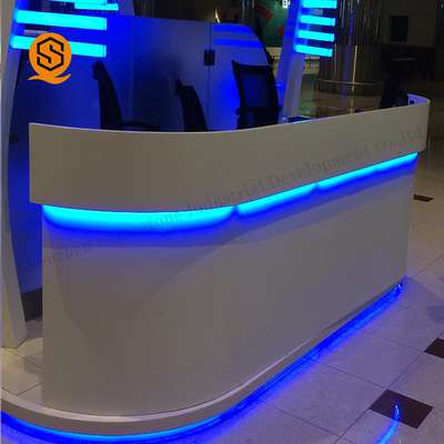 Solid Surface Led Front Desk Stain Resistant For Airport Reception