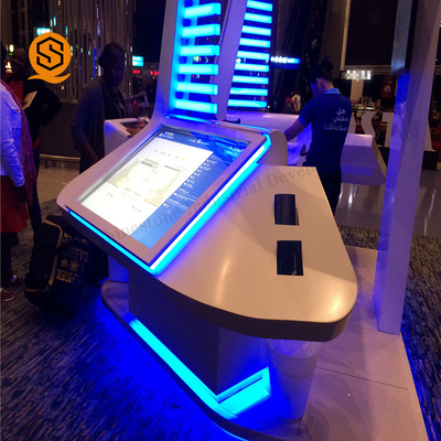 Solid Surface Led Front Desk Stain Resistant For Airport Reception