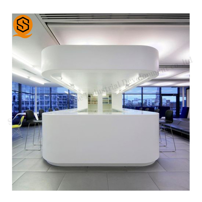 5m Solid Surface Reception Desk Airport Front Desk Fire Resistant