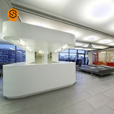 5m Solid Surface Reception Desk Airport Front Desk Fire Resistant